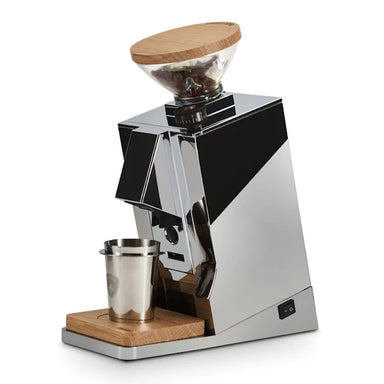 Eureka Oro Mignon Single Dose Coffee Grinder Chrome Oblique View