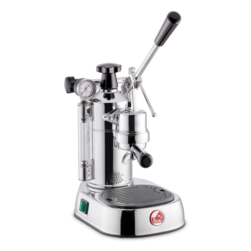 La Pavoni Professional Lusso Chrome Black Oblique View