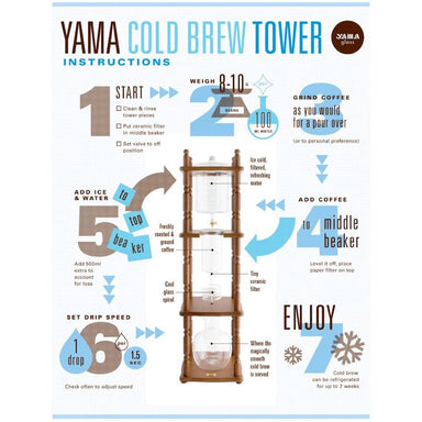 Yama Cold Drip Coffee Maker in Brown // 25 Cups Instructions
